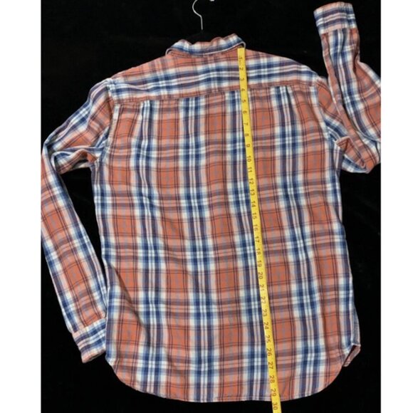 Vtg Distressed Denim & Supply Ralph Lauren Flannel Shirt Mens M Red Plaid - Picture 2 of 12